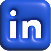 Blue 3D LinkedIn Icon